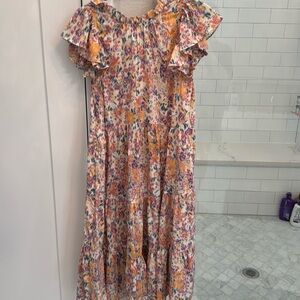 Super cute patterned ruffle dress